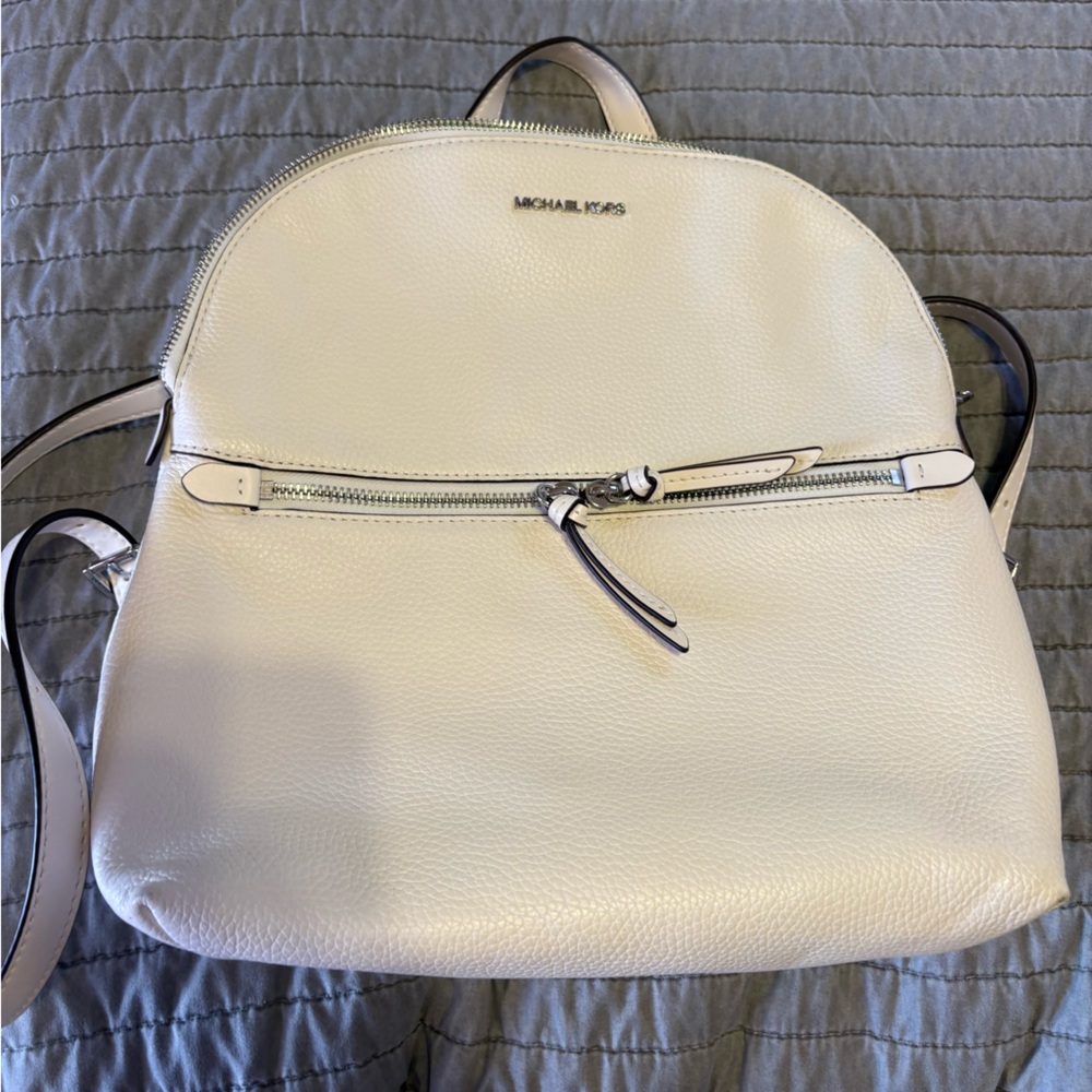 Michael Kors Ivory Leather Backpack